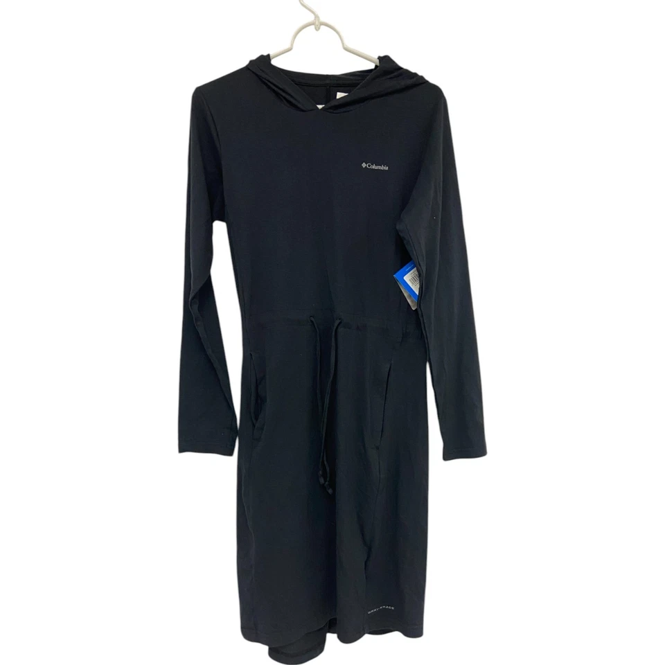 $60.00 Columbia Summerdry Coverup Sun Trek Tunic XS Hooded Black Omni Wick NWT Foto 1 de 4