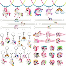 TUPARKA 52Pcs Unicorn Party Bags Fillers, Unicorn Keychains, Rings, Bracelets...