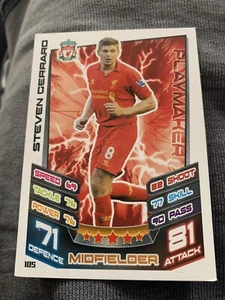 Match Attax Premier League 2012/13 Liverpool Steven Gerrard Playmaker Card No105 - Picture 1 of 2