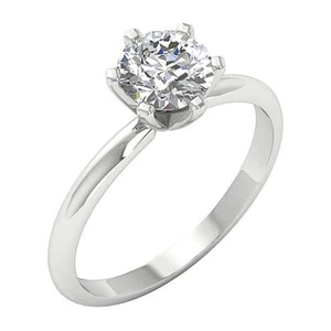 SI2 I 1.00Ct Natural Diamond 14K Solid Gold Solitaire Six Prong Set Wedding Ring - Picture 1 of 6