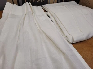 John Lewis MTM W146 x D299cm Cream Voile Double Pinch Pleat Curtains - Picture 1 of 16