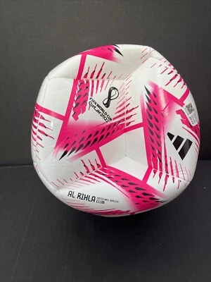 Adidas Soccer Ball Size 5 FIFA World Cup Qatar 2022 Match Ball Replica PinkWhite