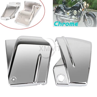 Chrome ABS Battery Side Fairing Covers for Yamaha V Star 650 XVS650A Classic US Foto 1 de 4