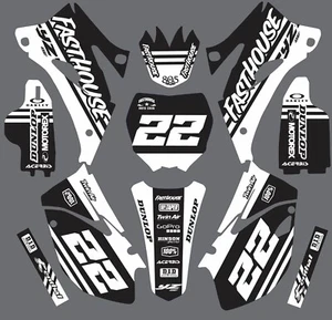 Graphics for Yamaha YZ 450f YZ450f 2006-2009 decals black white Custom - Picture 1 of 1
