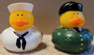 2 Military Rubber Ducks: Sailor Duck & Army Sgt. Duck (nice shape) - Picture 1 of 2