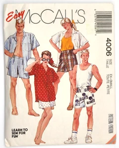 Camisa Boxer Pantalones Cortos McCalls Patrón de Costura 4006 Misses Para Hombres Adolescentes Niños SIN CORTAR - Imagen 1 de 5