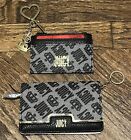 NEW Juicy Couture Black Gold Wallet Keychain 2 Pc Set ID Credit Card Holder