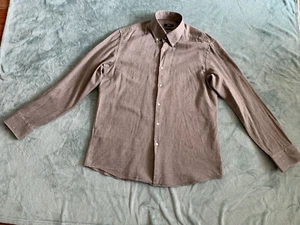 Camisa marrón Boss para hombre ajuste regular manga larga cuello abotonado - Imagen 1 de 7