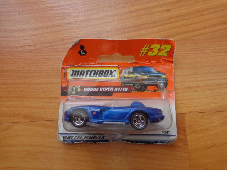 Vintage Matchbox #32 Dodge Viper Rt/10 Auto Blu Modellino IN Scatola - Immagine 1 di 1