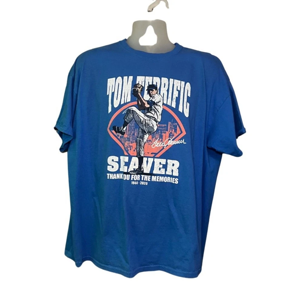 Мужская футболка с коротким рукавом NY Mets Tom Seaver размер 2XL Memorial цвет синий - Изображение 1 из 4