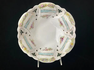 Carl Tielsch Cuenco Floral Rosas, Azules, Multicolor y Dorado 10 3/8” ~ CT Alemania - Imagen 1 de 11