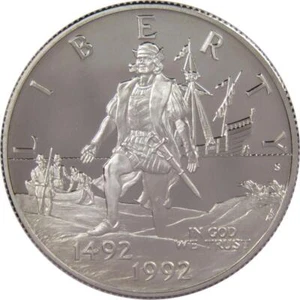 Christopher Columbus Commemorative 1992 S Clad Half Dollar Proof 50c Coin - Picture 1 of 2