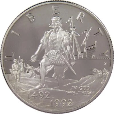 Christopher Columbus Commemorative 1992 S Clad Half Dollar Proof 50c Coin - Image 1 of 2