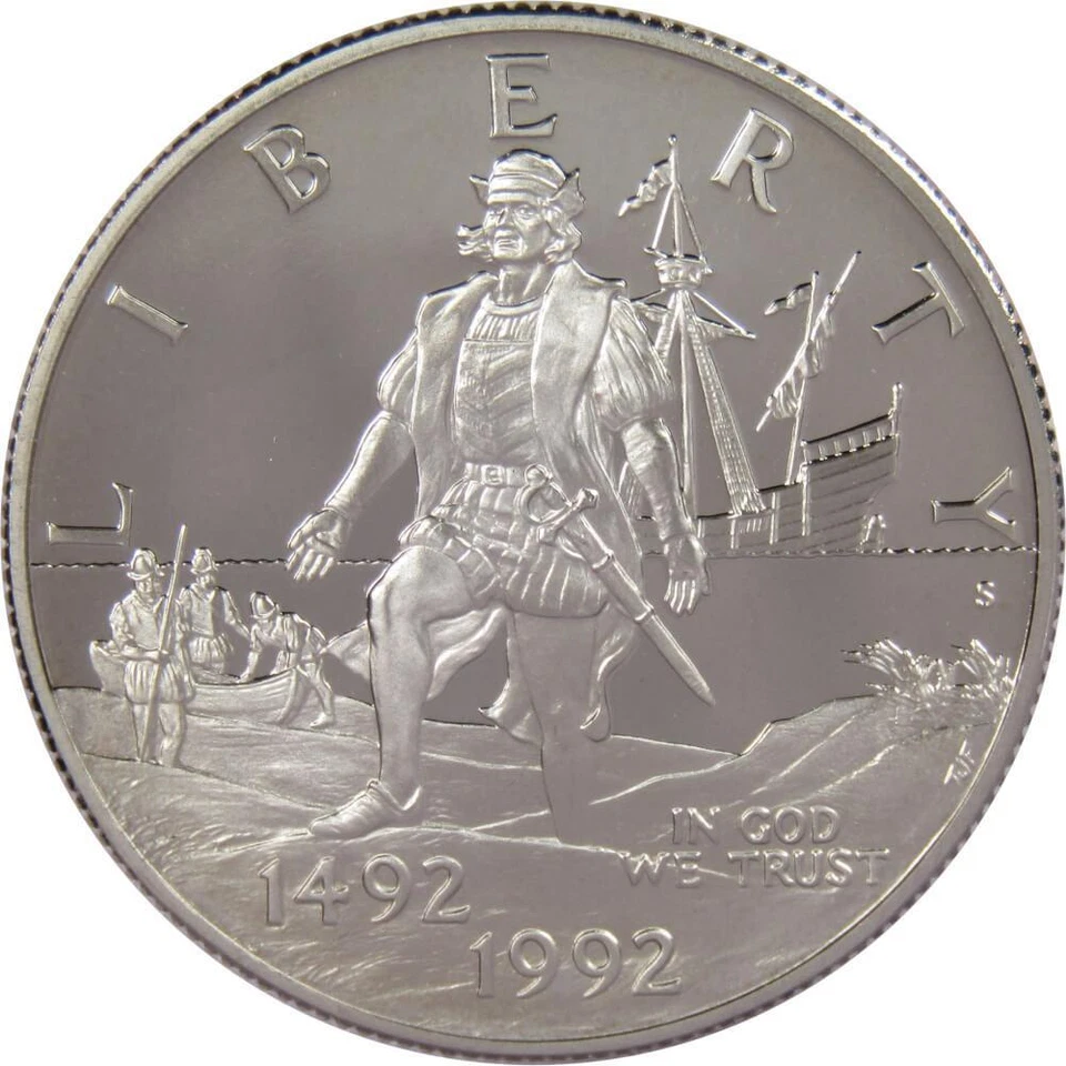 Christopher Columbus Commemorative 1992 S Clad Half Dollar Proof 50c Coin - Image 1 of 2