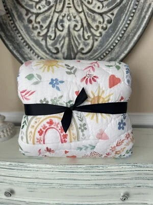 Pottery Barn Kids Heritage Rainbow Wholecloth FULL/QUEEN Quilt FLAWS READ - Image 1 of 4