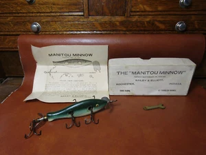 The Manitou Minnow Circa 1905 wood fishing lure new in box , A True Classic - Picture 1 of 5