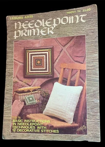 Leisure Arts Needlepoint Primer Leaflet #74 Beginners Guide 12 Stitches Pillows - Picture 1 of 9