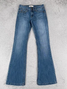 No Boundaries Jeans Juniors 1 Blue Denim Flared Low Rise Cotton Blend 25x30 - Picture 1 of 17
