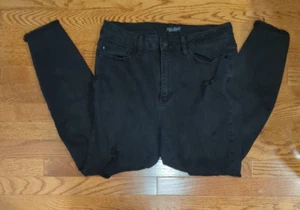 JUDY BLUE Late Night Distressed Black Skinny Fit Jeans JB88268 Womens Size 14W - Picture 1 of 7