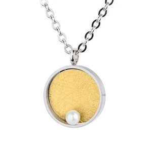 Ernstes Design Anhänger Edelstahl matt/gekratzt/poliert + Süßwasserperle AN1058 - Bild 1 von 2