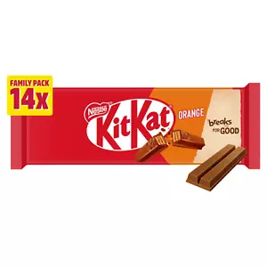 KitKat 2 Finger Orange Chocolate Biscuit Bar 14 Pack Multipack 289.8g - Picture 1 of 1