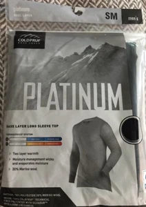 ColdPruf Men's Platinum Dual Layer Long Sleeve Crew Neck Top, Black, Sz SM -NEW - Picture 1 of 7