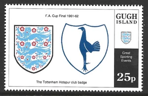 Gugh Island, Tottenham Hotspur FC Badge, F.A.Cup Final 1961-2, MNH Stamp #M1848 - Picture 1 of 1