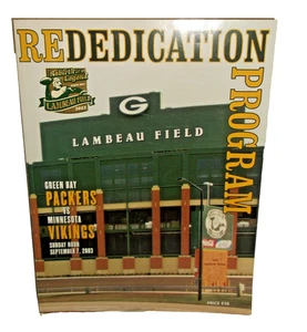 VTG 2003 Green Bay Packers Rededication Program Lambeau Field Packers vs Vikings - Picture 1 of 2