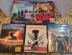 Lot Of 5 Blu-ray Fast & Furious 6 Die Hard Dark Knight Wolverine Captain America - Bild 1 von 6
