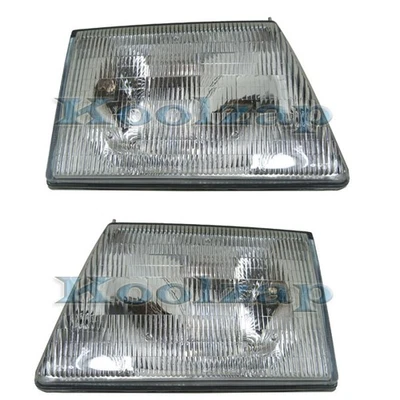 For 92-96 E-Series Econoline Van Headlight Headlamp Head Light w/Bulb PAIR SET - Изображение 1 из 4
