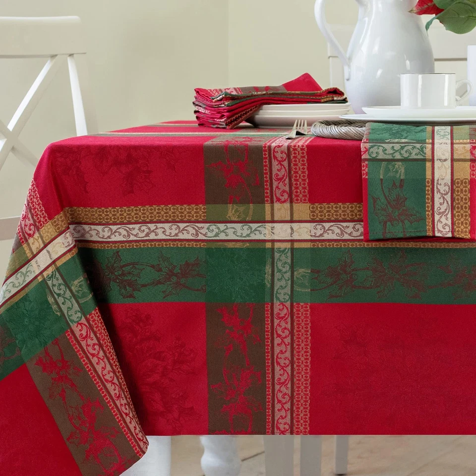 Holiday Legacy Yarn Dyed Jacquard Fabric Table Cloth, Holiday, Winter, and Ch... - Image 1 of 4