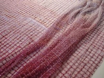 Sequins Beaded Lace Fabric Tulle Embroidery Dress Sewing Material Pink Ombre - Image 1 of 4