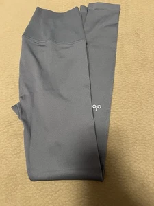 Alo Yoga Ribbed High-Waist Leggings Grey Mindful Movement Seamless Stretch S - Picture 1 of 7