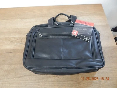 Estuche de Negocios Samsonite, Cuero Negro, 16" x 12" x 5", Nuevo con Etiquetas Foto 1 de 4