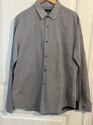 #7269. Vince Men's Linen Blend Long Sleeve Button Shirt. Size L - Image 1 of 4