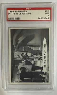 1966 Topps Superman Card #31 In The Nick Of Time PSA 7 - Image 1 of 2