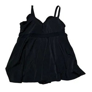 Torrid Mesh Inset Skater One-Piece Swimsuit Black Womens Plus Size 4 - Picture 1 of 6