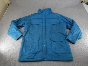Vintage Woolrich Jacket Mens Large Blue Chore Barn Field Coat Insulated USA - Picture 1 of 11