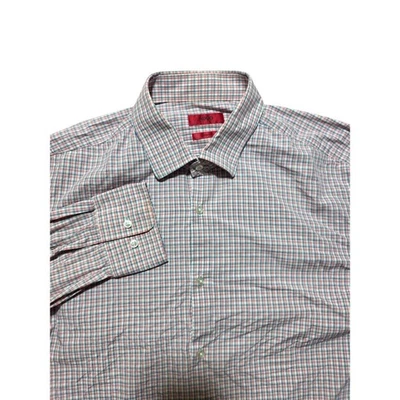 Camisa de vestir HUGO corte afilado a cuadros manga larga abotonada para hombre 16,5 34/35 Foto 1 de 4