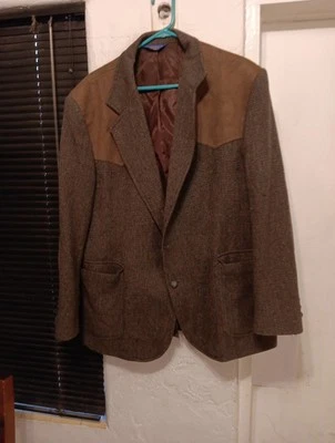 Blazer de lã masculino vintage Pendleton EUA tamanho 46 jaqueta ocidental casaco esportivo cowboy - Imagem 1 de 4