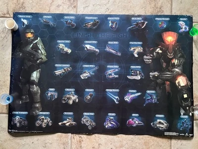HALO 3 De Colección 2007 Microsoft Xbox 360 Licencia Juego Póster Armas Imagen Foto 1 de 4