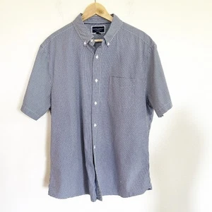 Charles Tyrwhitt Shirt Mens XL Blue Plaid Slim Fit SS Button Down Non Iron - Picture 1 of 7