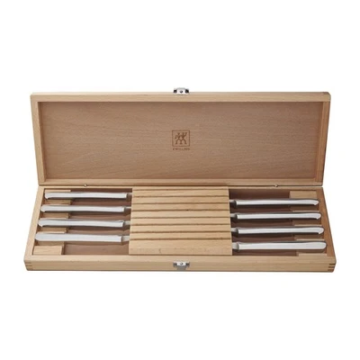 ZWILLING 8-pc 4.5" Stainless Steel Steak Knife Set with 16.5" x  6" Case - Imagem 1 de 3