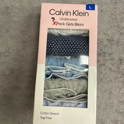 NEW 5 Pack Calvin Klein Girls Bikini Size L Multicolor - Image 1 of 3