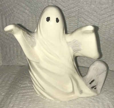 Vintage Byron Molds Fantasma de Halloween con Lápida y Calavera Cerámica Coleccionable Foto 1 de 4