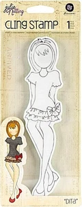 Prima Julie Nutting DITA Doll Cling Stamps Mixed Media Cards Tags 519560 - Picture 1 of 1