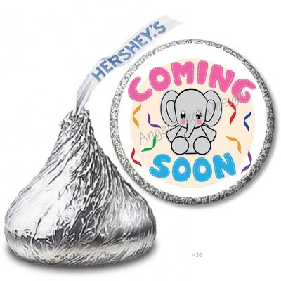 108 НАКЛЕЕК BABY DOUCHE FAVORS HERSHEY KISS COMING SOON MOM TO BE CANDY ОБЕРТКА - Изображение 1 из 2