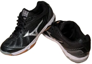 Zapatos de voleibol MIZUNO negros blancos para mujer talla 8 usados en excelente estado - Imagen 1 de 7
