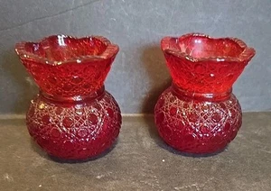 Soportes para palillos de dientes Amberina rojo rubí/jarrones pequeños 2,5" H - Imagen 1 de 13