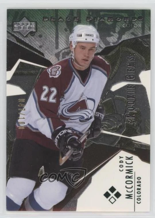 2003-04 Upper Deck Black Diamond Gems Color Green /100 Cody McCormick Rookie RC - Image 1 of 2